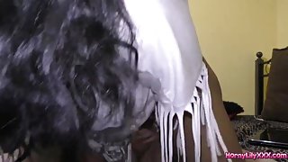 HornyLily bouncing on a  white dick
