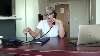 SEXY SECRETARY BROOKS RIDES DILDO IN OFFICE XXX