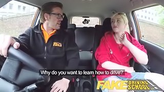 Fake Driving School Back seat pussy squirting and creampie for art student